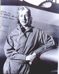 Cornelia Fort (with a PT-19A). Photo by Unknown (c. 1942). PD-USGOV. Wikimedia Commons.